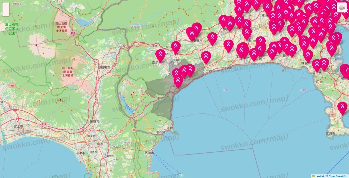 神奈川県のダイソー（DASIO）の店舗地図