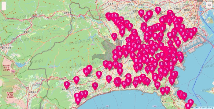 神奈川県のダイソー（DASIO）の店舗地図