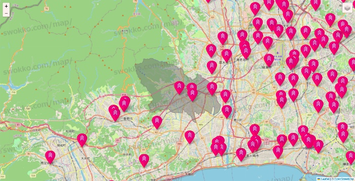 神奈川県のダイソー（DASIO）の店舗地図