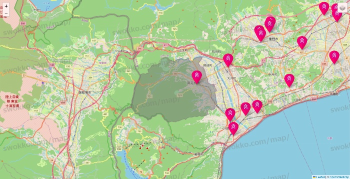 神奈川県のダイソー（DASIO）の店舗地図