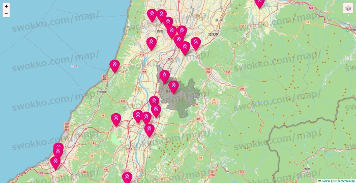 新潟県のダイソー（DASIO）の店舗地図