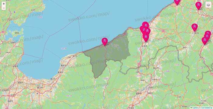 新潟県のダイソー（DASIO）の店舗地図