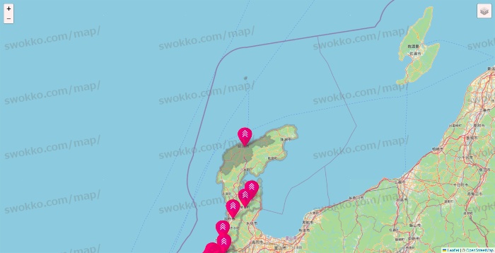 石川県のダイソー（DASIO）の店舗地図