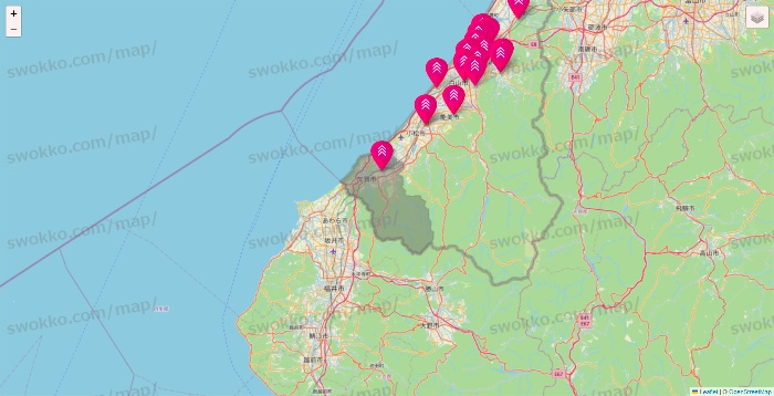 石川県のダイソー（DASIO）の店舗地図