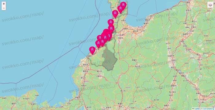 石川県のダイソー（DASIO）の店舗地図