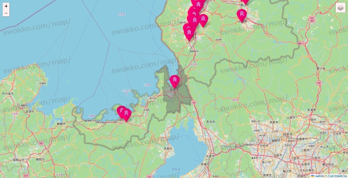 福井県のダイソー（DASIO）の店舗地図