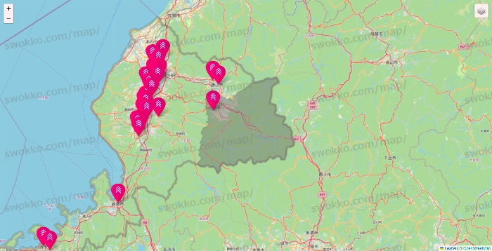 福井県のダイソー（DASIO）の店舗地図