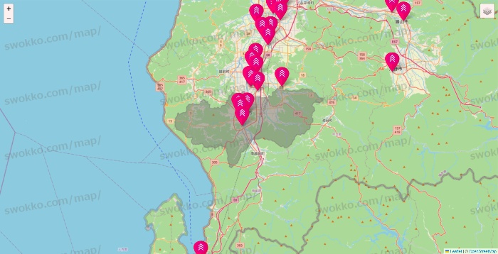 福井県のダイソー（DASIO）の店舗地図