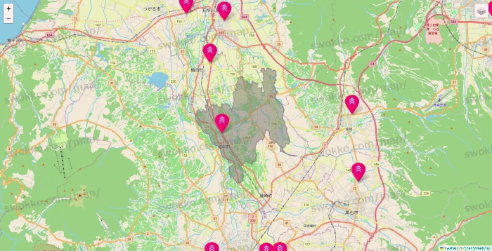 青森県のダイソー（DASIO）の店舗地図