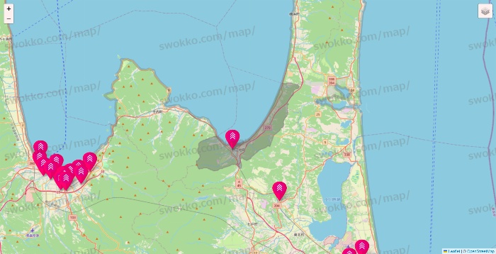 青森県のダイソー（DASIO）の店舗地図