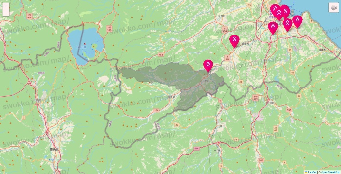 青森県のダイソー（DASIO）の店舗地図