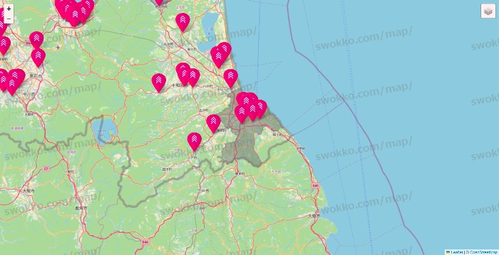 青森県のダイソー（DASIO）の店舗地図