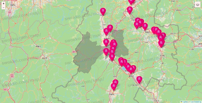 長野県のダイソー（DASIO）の店舗地図