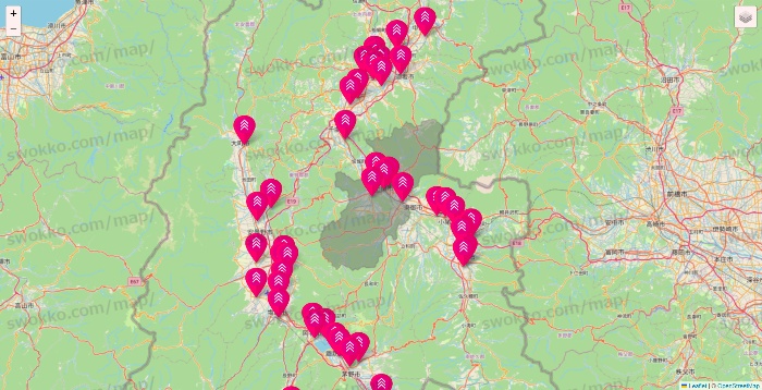 長野県のダイソー（DASIO）の店舗地図