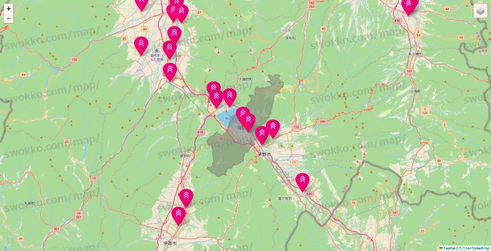 長野県のダイソー（DASIO）の店舗地図