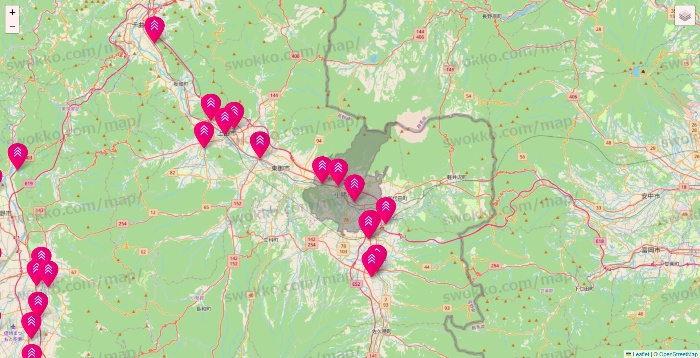 長野県のダイソー（DASIO）の店舗地図