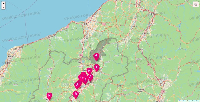 長野県のダイソー（DASIO）の店舗地図