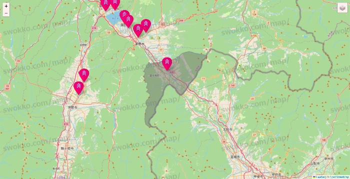 長野県のダイソー（DASIO）の店舗地図