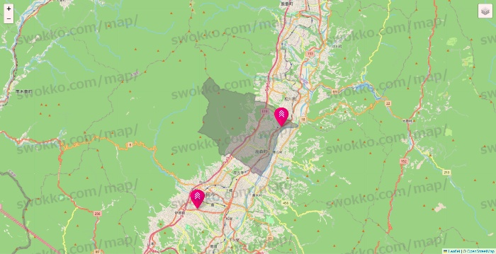長野県のダイソー（DASIO）の店舗地図