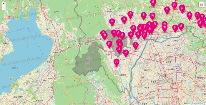 岐阜県のダイソー（DASIO）の店舗地図