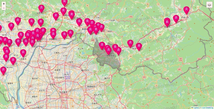 岐阜県のダイソー（DASIO）の店舗地図