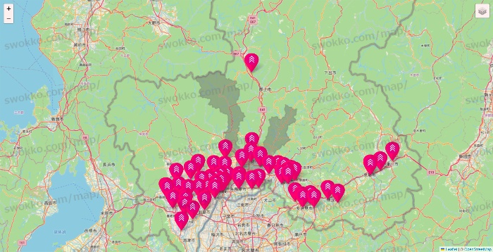 岐阜県のダイソー（DASIO）の店舗地図