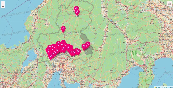 岐阜県のダイソー（DASIO）の店舗地図