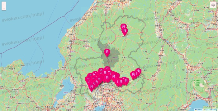 岐阜県のダイソー（DASIO）の店舗地図