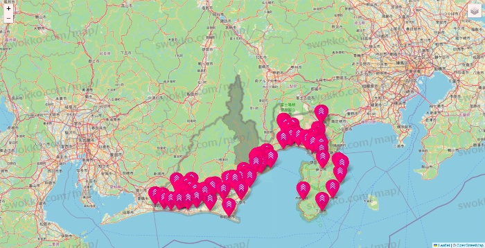 静岡県のダイソー（DASIO）の店舗地図