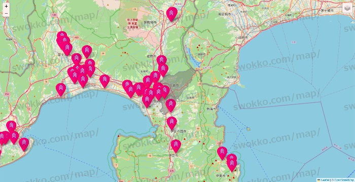 静岡県のダイソー（DASIO）の店舗地図