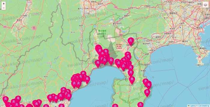 静岡県のダイソー（DASIO）の店舗地図