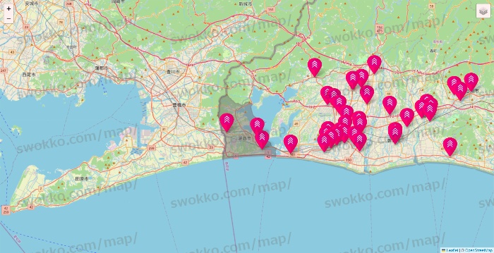静岡県のダイソー（DASIO）の店舗地図