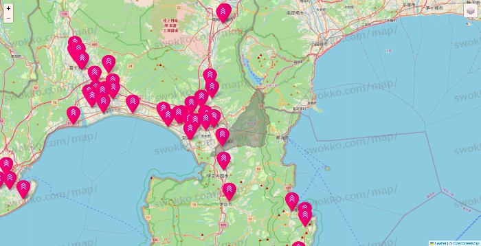 静岡県のダイソー（DASIO）の店舗地図