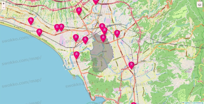 静岡県のダイソー（DASIO）の店舗地図