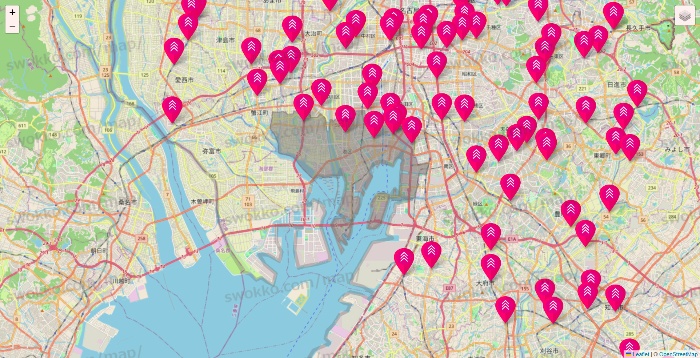 愛知県のダイソー（DASIO）の店舗地図