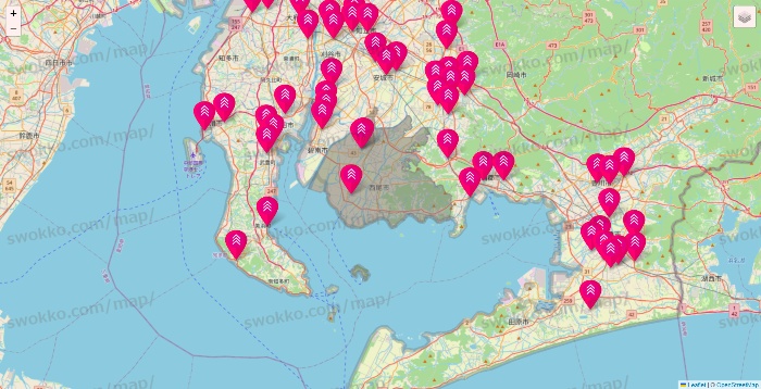 愛知県のダイソー（DASIO）の店舗地図