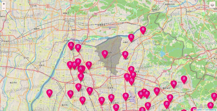 愛知県のダイソー（DASIO）の店舗地図