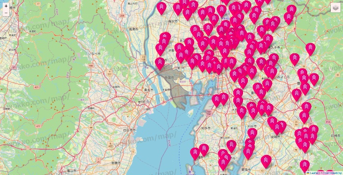 愛知県のダイソー（DASIO）の店舗地図