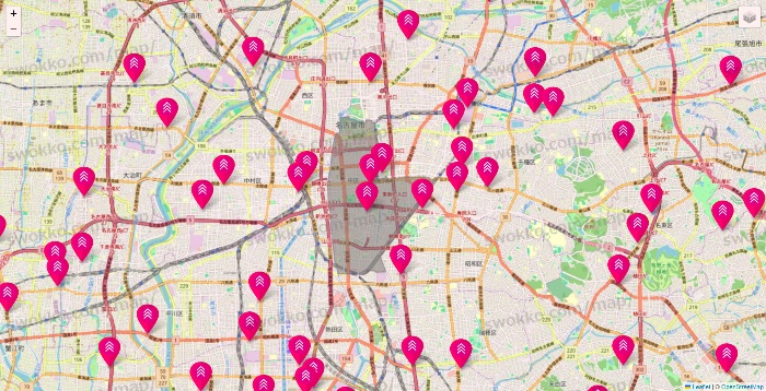 愛知県のダイソー（DASIO）の店舗地図