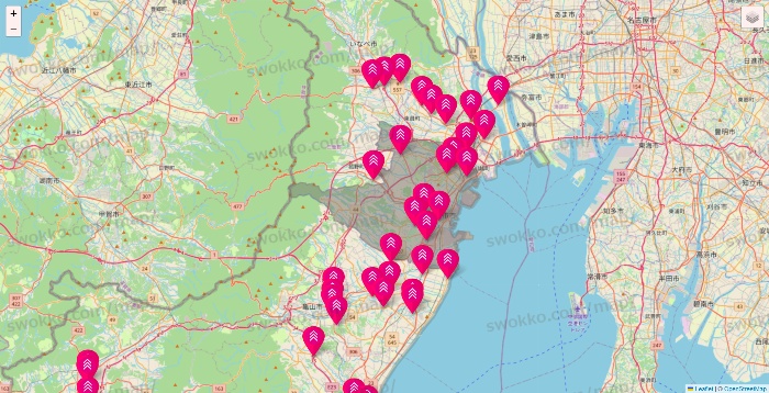 三重県のダイソー（DASIO）の店舗地図