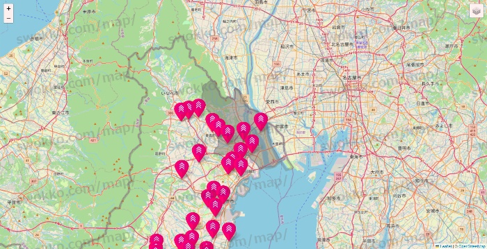 三重県のダイソー（DASIO）の店舗地図