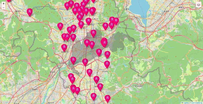 京都府のダイソー（DASIO）の店舗地図