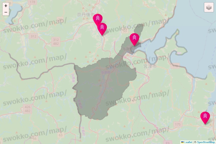 京都府のダイソー（DASIO）の店舗地図