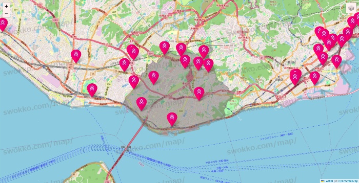 兵庫県のダイソー（DASIO）の店舗地図