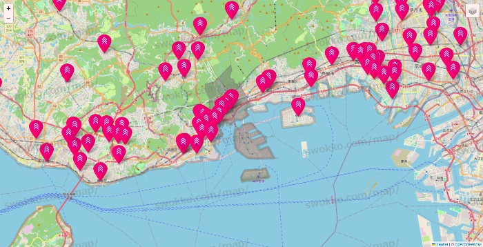 兵庫県のダイソー（DASIO）の店舗地図