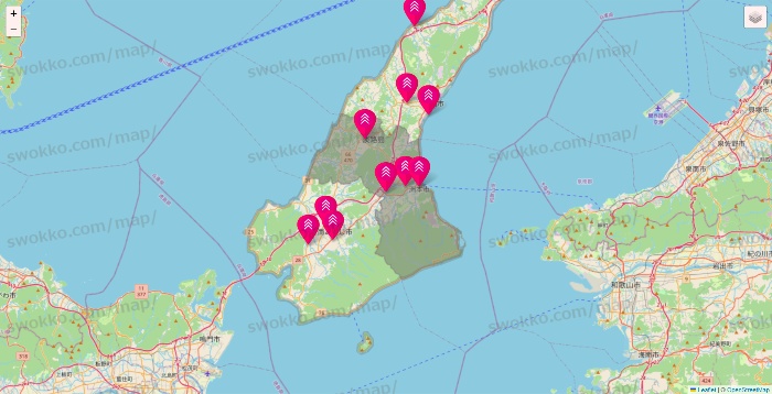 兵庫県のダイソー（DASIO）の店舗地図