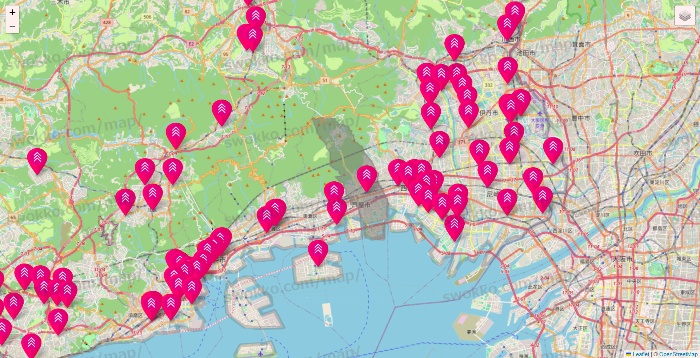 兵庫県のダイソー（DASIO）の店舗地図