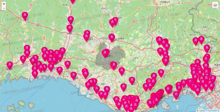 兵庫県のダイソー（DASIO）の店舗地図