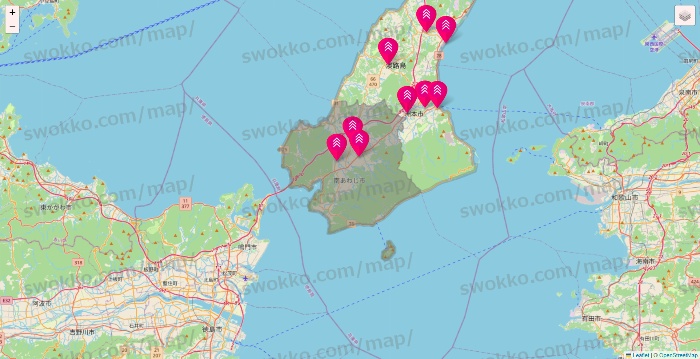 兵庫県のダイソー（DASIO）の店舗地図