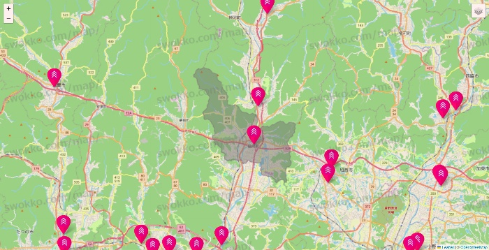 兵庫県のダイソー（DASIO）の店舗地図